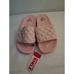 Bobbie Brooks girls quilted slides, size 11/12